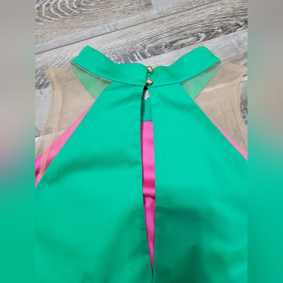 Manolo Sleeveless Green Mini Dress Size Large - Picture 11 of 11